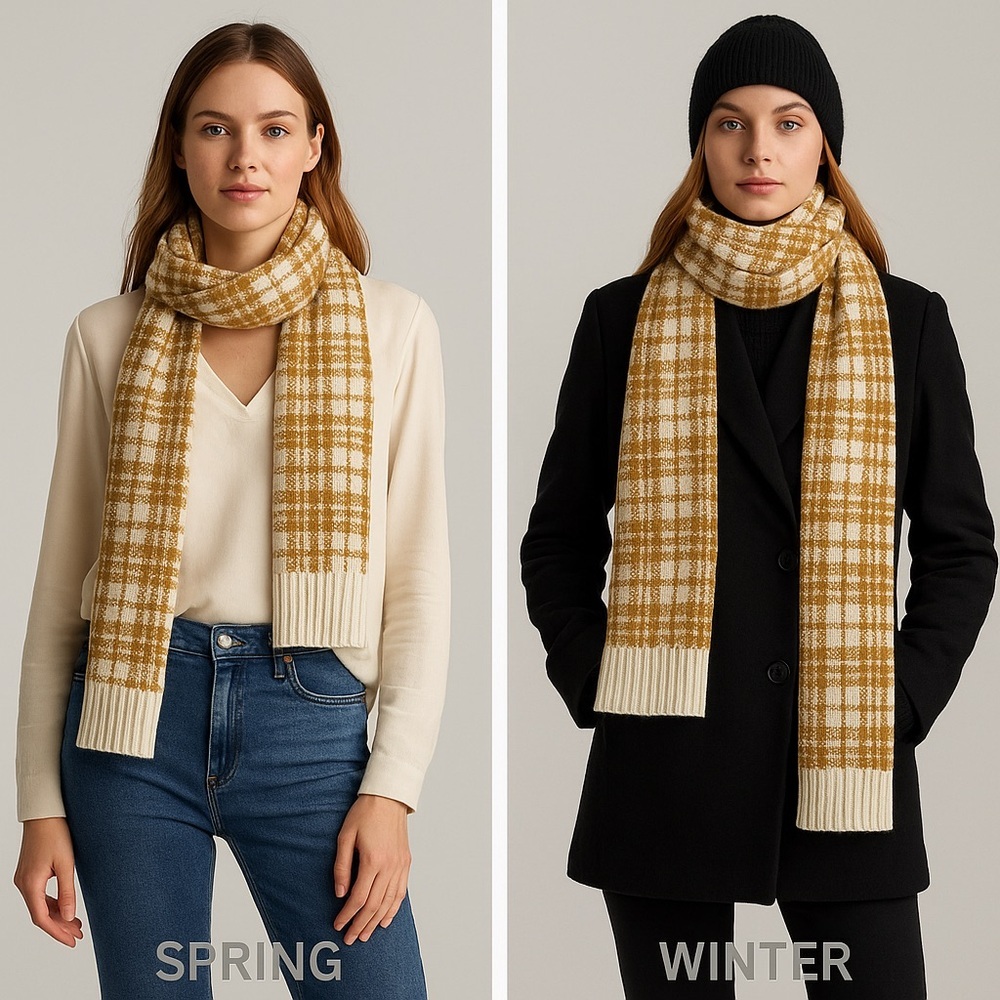 Timberland Brown and White Scarf - Picture 10 of 12